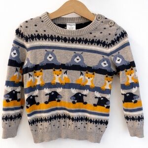 Polarn O Pyret Nordic Animal Print Toddler Sweater 1.5-2T